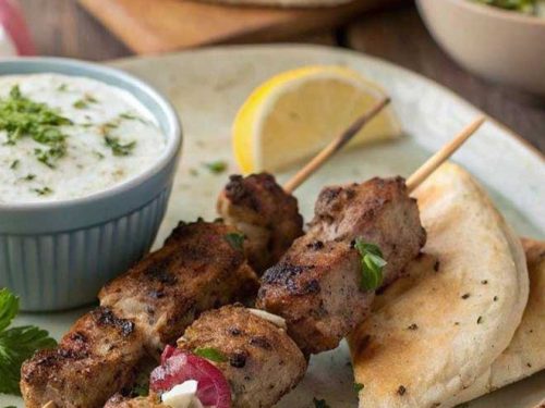 Greek Pork Souvlaki with Homemade Tzatziki